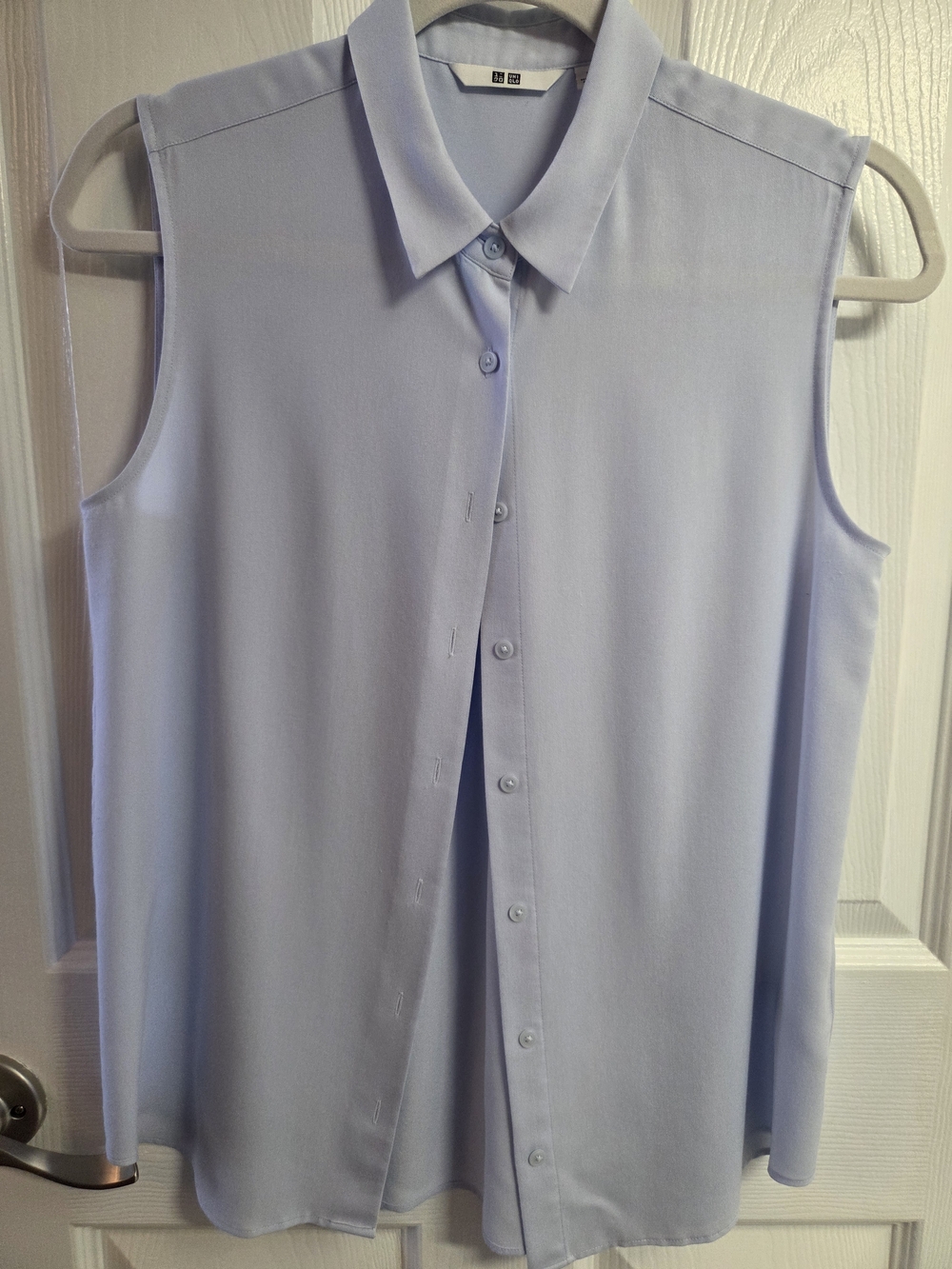 Uniqlo Light Blue Sleeveless Button-Down Shirt